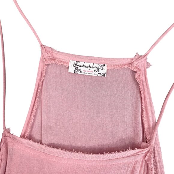 Free People Two For Tea Slip Babydoll Mini Dress In Blush Pink Women's SMALL - Picture 2 of 4